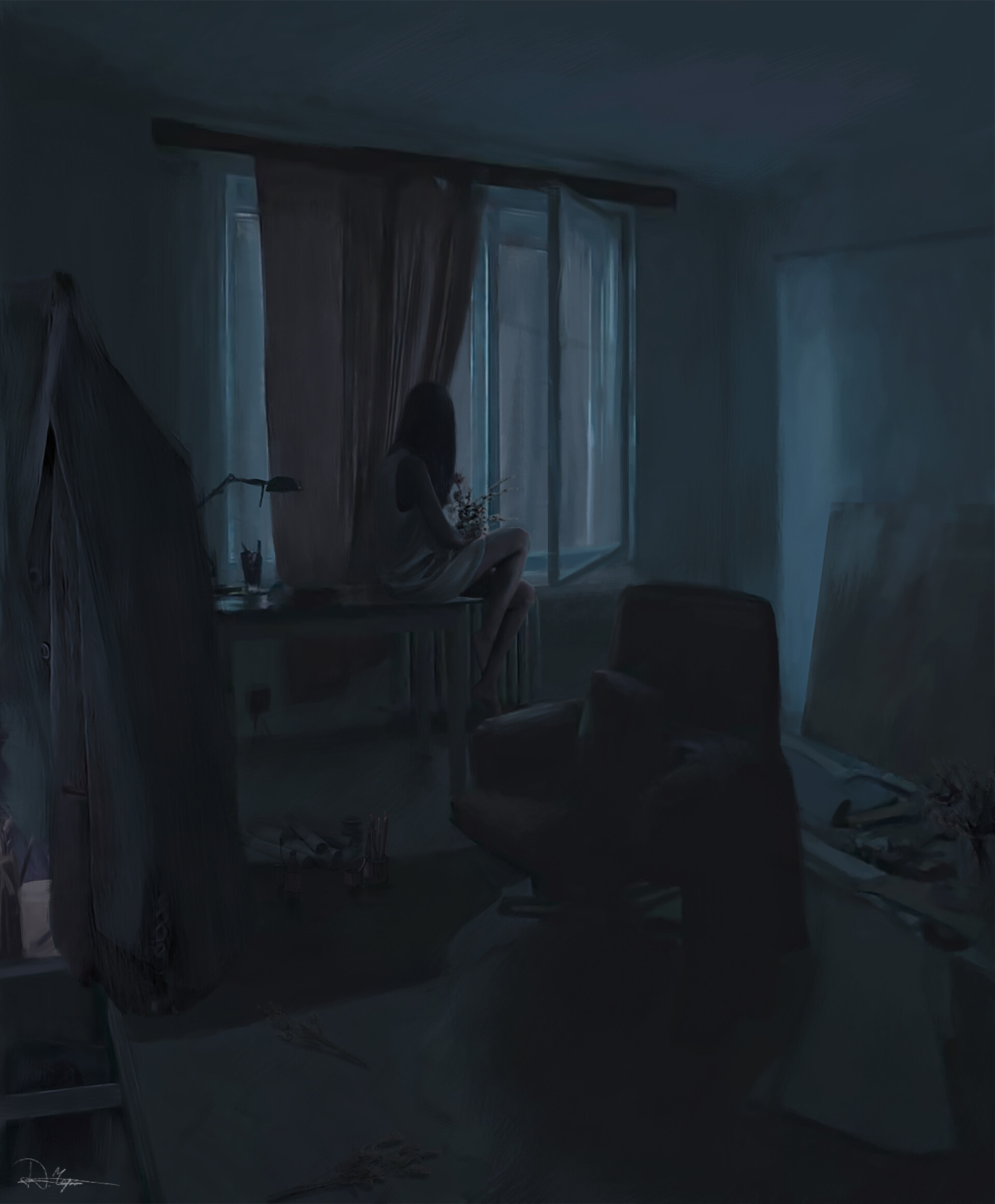 a room full of art