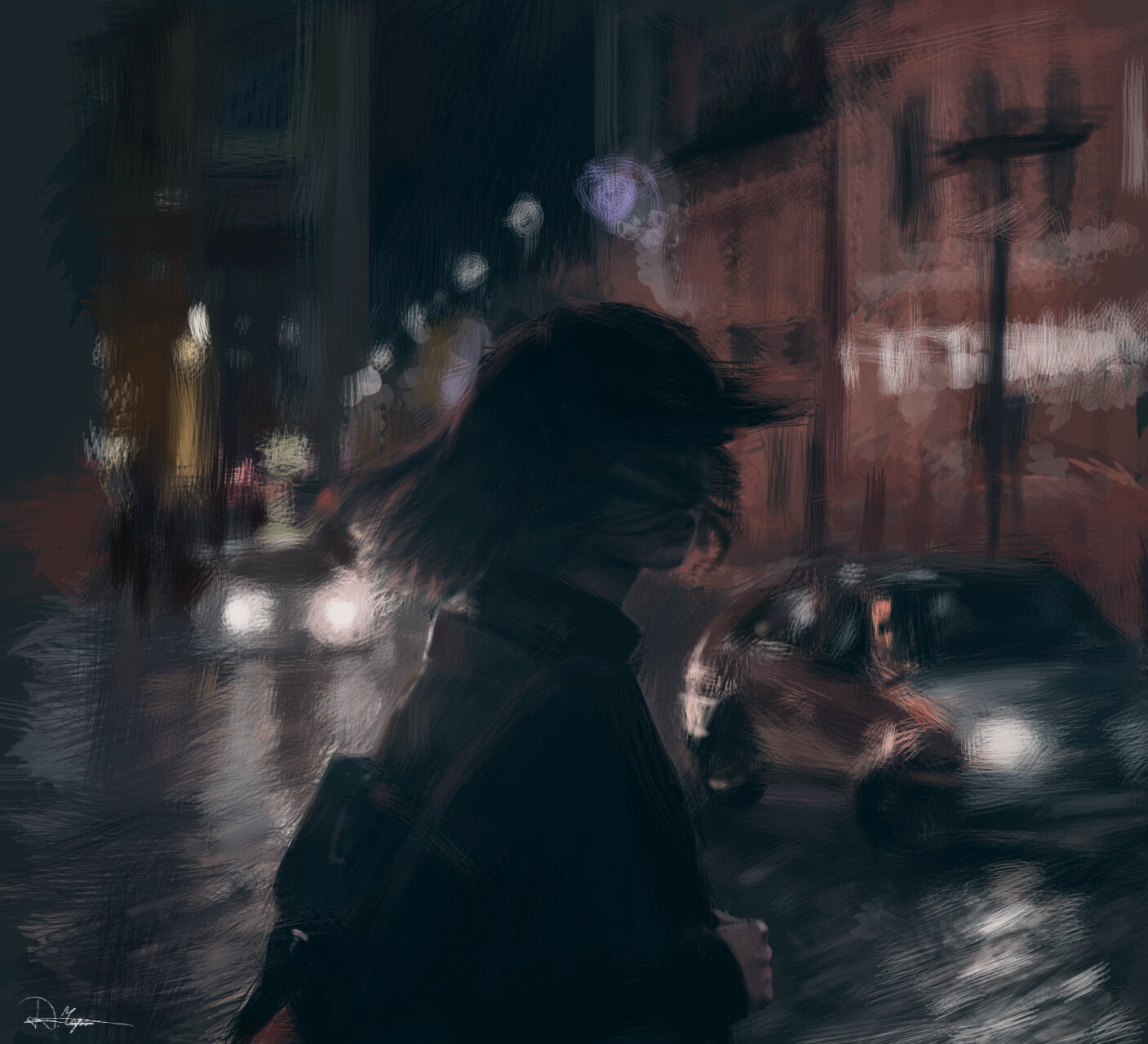 at night